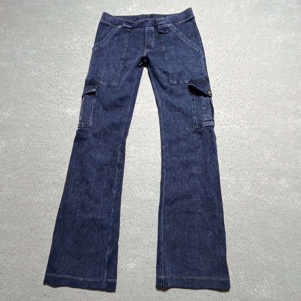 Vtg Hard Tail Pants Forever Women’s M Mineral Wash Blue Stretch Wide Legged